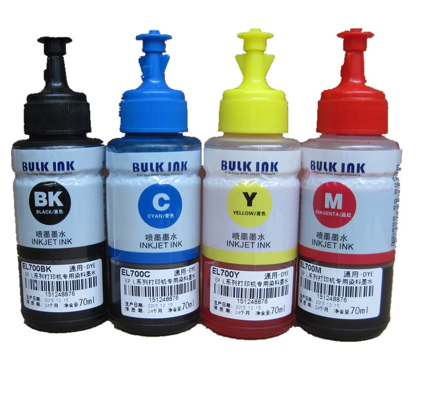 70ml 4 PCS dye Refill Ink kit for EPSON L / EcoTank ET